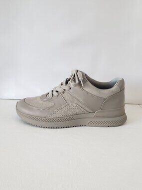 Everlane Leather Sneaker Trainer Tennis Shoes Light Gray Lace Up Womens Size 6